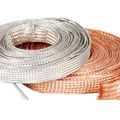 China ALL Round Custom Tinned Flexible Flat Braided Copper Wire Cable With 99.95% Purity for sale