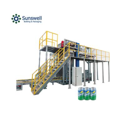 China Automatic Food Sunswell Bottle/Beer Can Depalletizer Machine Tin Can Unloading Machine Cans Depalletizer for sale