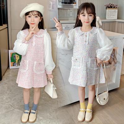 China 2021 Autumn New Fashion Korean style girl's fashion children's skirt lace pocket kafuu skirt casual girls' dress for sale