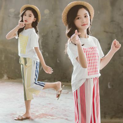 China Summer Western Two-Piece Suit Girls' Sets Casual Short Sleeve Clothes New Fashion For Little Girls for sale