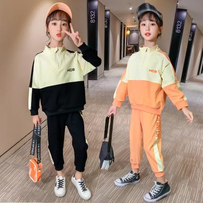 China Casual girls' sports sets foreign new style spring and autumn student zipper pullover sweater sweatpants two-piece suit for sale