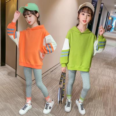 China Girls casual spring and autumn sweater sets cotton thin children's hoodie new western style sports long for sale