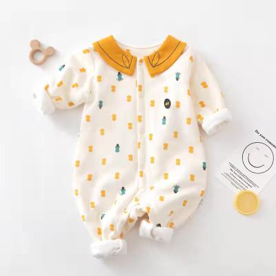 China 100% Cotton Staple Long Sleeve Staple Cotton Long Sleeve Onesie Baby Onesie Fall/Winter Fall Rise Clothes Bamboo Single Breasted Newborn Baby Clothes for sale