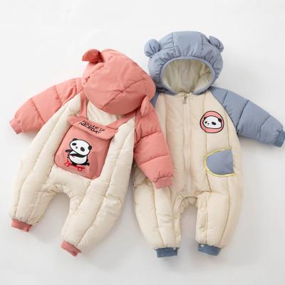 China Winter Causal Newborn Baby Clothes Cotton Baby Outerwear Hooded Foreign Thick Romper for sale