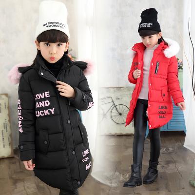 China POLYESTER / NYLON Cotton Kids Clothes Korean Style New Winter Style Midweight Girls' Mid & Big Kids' Letter Printed Cotton-padded Jacket for sale