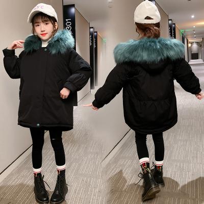 China Winter casual girl's style jacket with removable inner thick cotton and fleece hood along with heavy fur collar for sale