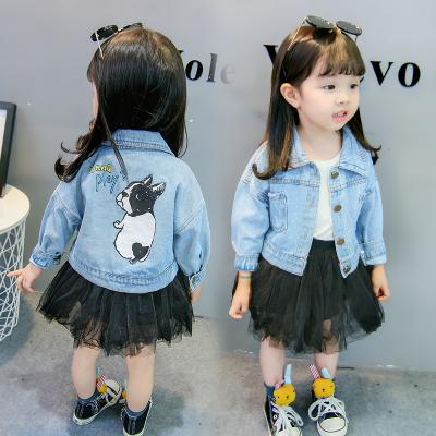 China 2021 New Style Children's Spring Children's Cartoon Denim Clothing Western Girls Casual Shirt and Autumn Coat for sale