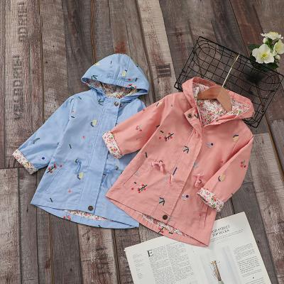 China Spring and autumn girls' coat girls' regular children's clothing tops children's hoodie embroidered gap coat for sale