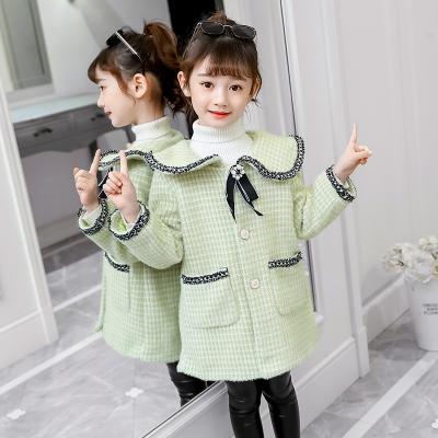 China Girls casual wool down coat medium long coat children's winter wear 2021 new bow anorak children's wear for sale