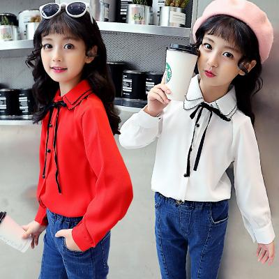 China 2021 New Style Polyester Korean Children's Shirts Girls' Spring Tops Children's Lapel Shirt And Autumn Clothing for sale