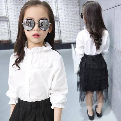 China Girls spring tops children's ruffled shirt shirts 2021 new British style children's casual and autumn clothing for sale