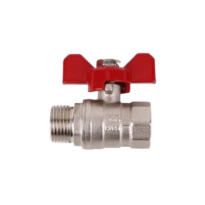 China General High Quality BT1028 Brass Ball Valve With Butterfly Handle For Gas Water for sale