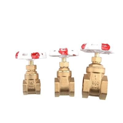 China BOX Best Manufacturer BT4005 General Price 1/2 - 4 Inch 200 Female Thread Brass Water Gate Valve With Write And Red Handle for sale