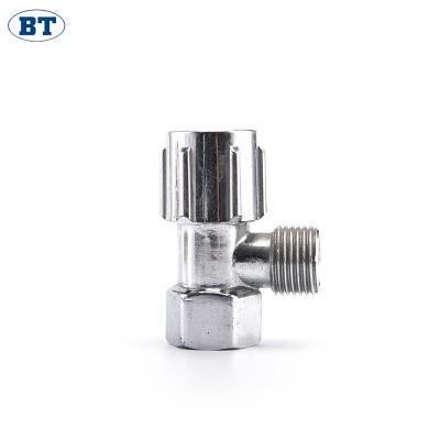 China BT3038 General Chinese Brass Two Way Brass Basin Chrome Plated Angle Valve for sale