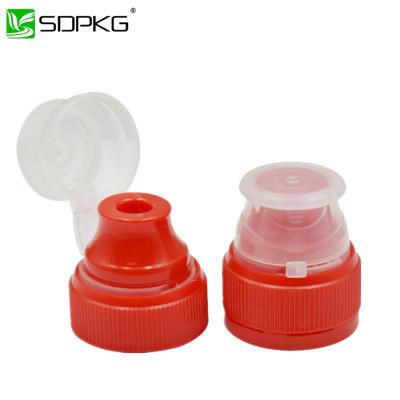 China 28/410 Anti-theft Plastic Flip Top Cap Safety Water Double Pull Push Cap Drinking Color for sale