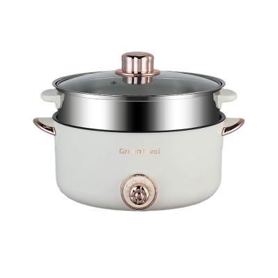 China Multifunctional Electric Boiling Hot Pot Easily Cleaned Portable Stainless Steel Electric Steamer Heating Kitchen Soup Pot for sale