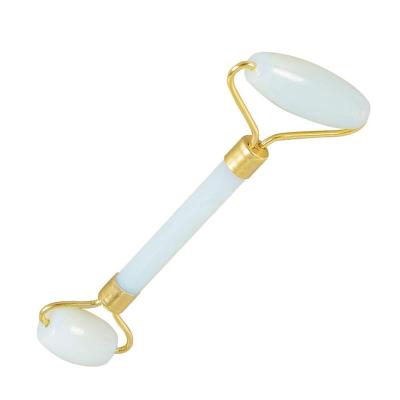 China Jade Roller Double Head Facial White Handheld Massager Welded Roller for sale