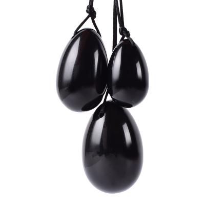 China China obsidian crystal yoni egg natural black jade egg yoni for Kegel exercise for sale