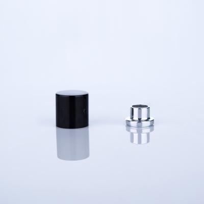 China Non-refillable luxury black and white cylinder shape magnetic perfume cap factory wholesale capsule with aluminum screw collar for sale