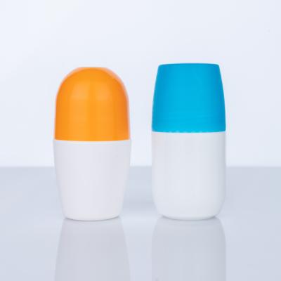 China 50ml 60ml plastic roll-on sleeve fancy cosmetic empty deodorant bottle roll on bottle deodorant stick bottles for sale