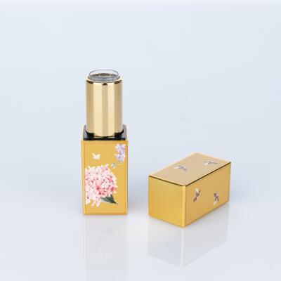 China Cosmetic Lipstick Tube 3D Embossed Magnetic Buckle Lipstick Tube Container Lipstick Tube 12.1mm Lipstick Tube Gold for sale