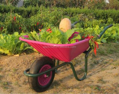 China Garden Plastic Decorative Wheelbarrow Bucket Wheelbarrow for sale