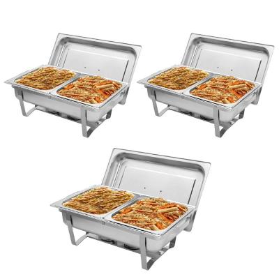 China 2023 Hot Sale Stainless Steel Hotel Supplies Unique Kitchenware Products Food Heat Commercial Stainless Steel Buffet Stove Chafing Dish Set for sale