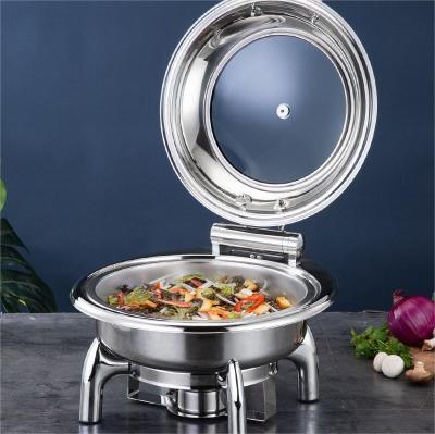 China 2023 Morden Products Popular Hotel Supplies High Quality Cheeky Dishes Shake Supply Stainless Steel Round Hot Chafing Food for sale