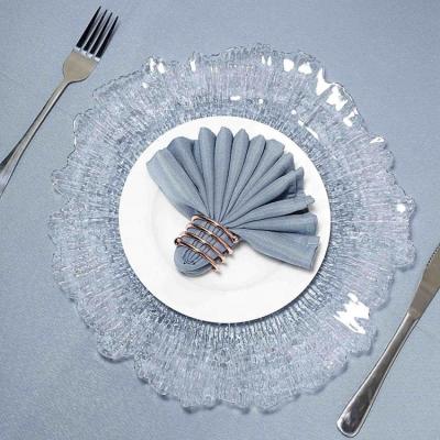 China Disposable Sustainable Bulk Purchase Dinner Plate Clear Plastic Wedding Party Decoration Under Plates Charger Plastic Dishes for sale