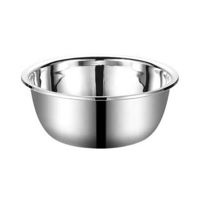 China Large Capacity 18-32cm Stainless Steel Viable High Quality Basin Kitchen Round Deep Salad Bowl Mixing Bowls for sale