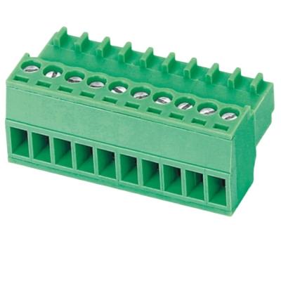 China PCB PA66 Screw Terminal Block Plug In Connector / Equivalent Contact Terminal Block 2.54 Mm Pitch 2 Pin 3 4 5 6 8 10 for sale