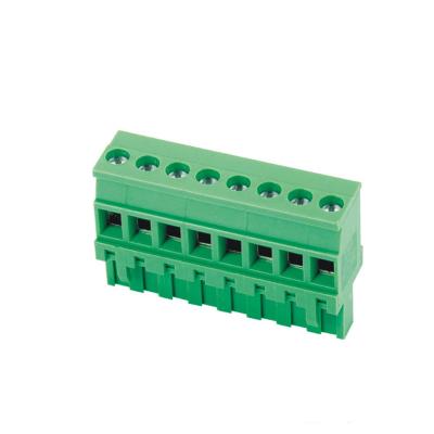 China PA66 Plastic PCB Screw Spring Barrier Plug-in Power Through Electrical Terminal Block Wholesale Pluggable Terminal Block Connector for sale