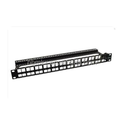 China Network Communication 19inch 1U Blank 48 Port Patch Panel For Inline FTP Cat6A Coupler for sale