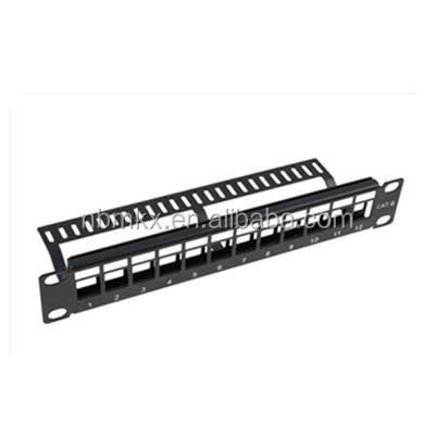 China Network Communication Blank 12 Port White Patch Panel Blank With Cable Management for sale