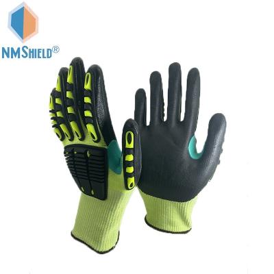 China NMSHIELD Flexible TPR Injected Cut Proof Impact Resistant Nitrile Coated For Puncture Resistant Mechanic Gloves for sale