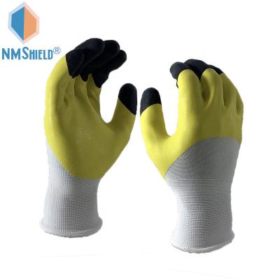 China Free Sample NMSHIELD Anti-Slip Work Glove Custom Nitrile Gloves Black Industrial Nitrile Gloves Manufacturers for sale