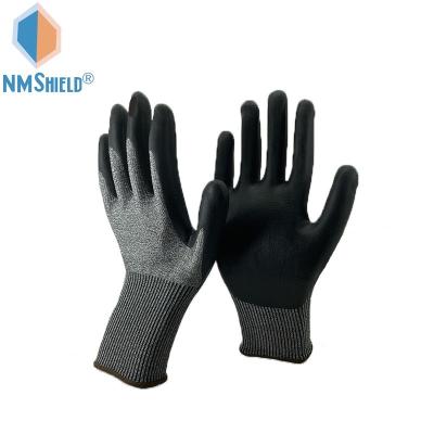 China Cut Resistant NMSHIELD ANSI CUT Sandy Nitrile A4 Palm Coated Anti Cut Nulon hppe Liner Safety Gloves for sale