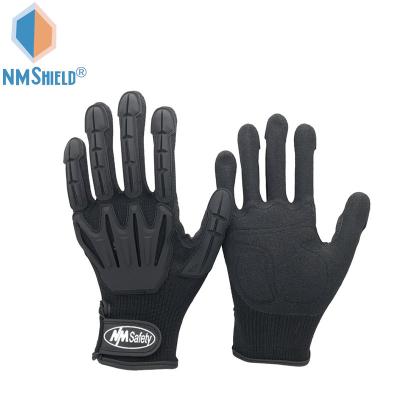 China Anti cut and anti impact NMSHIELD 13 gauge, steel and HPPE fiber knitted liner nylon cut resistant anti-impact industry mechanical work safety gloves for sale