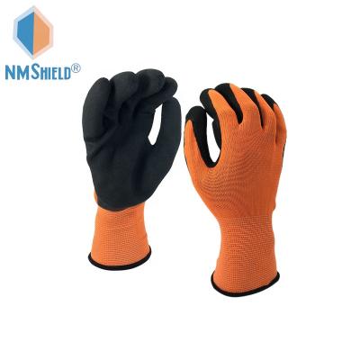 China Women Orange Nylon Coated Garden Sponge Rubber Garden Labor Gauge Working Gloves NMSHIELD 13 for sale