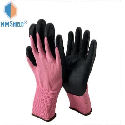 China NMSHIELD en388 touch screen polyester nylon spandex cable foam nitrile safety gloves for sale