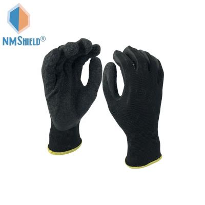 China NMSHIELD Anti-Slip Knit Hand Glove Customized For Working Latex Gloves Industrial Black for sale