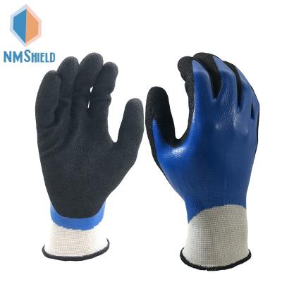 China NMSHIELD 15 Gauge Anti-Slip Polyester With Smooth Full Sandy Nitrile Coated Nitriles On Palm Oil Resistant Gloves for sale