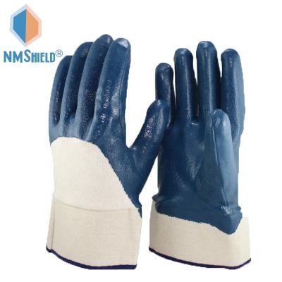 China NMSHIELD Oil Resistant CE EN388 4111X Jersey Knit Wrist With Nitrile Coated Full Safety Working Gloves for sale