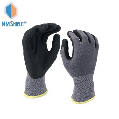 China Nitrile Anti-Slip Nylon Foam Mechanic Work Glove Spandex Coated NMSHIELD Glove for sale