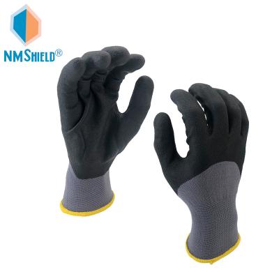 China NMSHIELD 15gauge 3/4 Flexible Nylon Spandex Foam Nitrile Coated Glove For Work CE EN388 4121X for sale