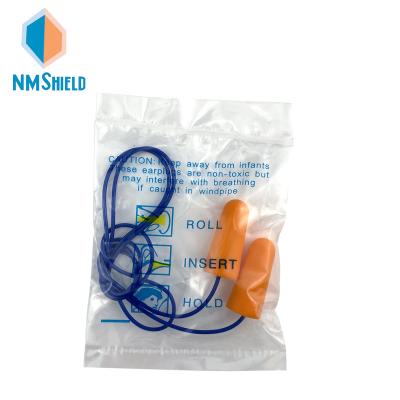 China NMSHIELD Comfortable Orange Industrial PU Foam Ear Plug For Noise Reduce With Customized Package for sale