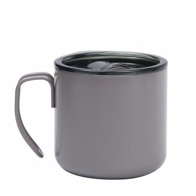 China Thermo Sustainable Stainless Steel Mug Vacuum Double Wall Insulated Coffee Mug With Steel Wire Hook Handle for sale