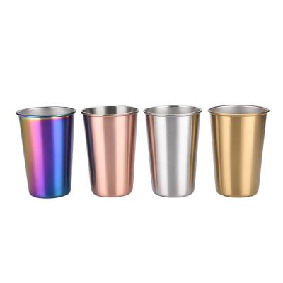 China 304 Stainless Steel Beer Pint Mug Viable Wholesale Single Wall Wine Glasses for sale