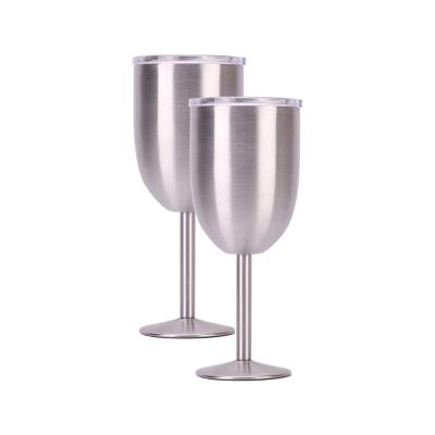 China Durable 12 oz stainless steel stemmed wine glasses shatter proof copper coated unbreakable wine goblets for sale