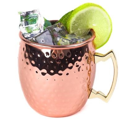 China Pure Stainless Steel Coffee Sustainable Copper Heat Hammered Moscow Mule Mug Mug for sale